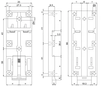 Universal Träger für 35mm DIN Hutschienen — Bild 3