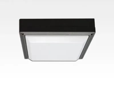 13W LED Wand/Deckenleuchte grau quadr. Warm Weiß / 2700-3200K 560lm 230VAC IP54 120Grad -Ausstellungsstück mit kleinen Schönheitsfehler