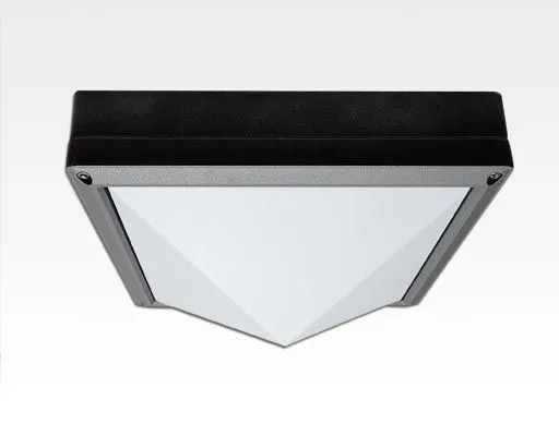 20W LED WandDeckenleuchte anthrazit quadr. pyramide Warm Weiß / 2700-3200K 900lm 230VAC IP54 120Grad -Ausstellungsstück mit kleinen Schönheitsfehler