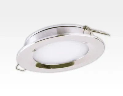 6W LED Einbau Downlight Edelstahl rund Warm Weiß 1,5m Kabel / 2700-3200K 450lm 24VDC IP65 120Grad -Ausstellungsstück mit kleinen Schönheitsfehler — Bild 2