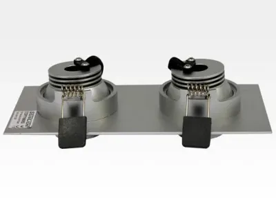 6W LED Fokus Doppel Einbauspot silber rechteckig Neutral Weiß / 4000K 400lm 230VAC 10-60Grad -Ausstellungsstück mit kleinen Schönheitsfehler — Bild 2