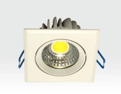 5W LED Einbau Spotleuchte weiß quadratisch Warm Weiß / 2700-3200K 300lm 230VAC IP44 65Grad
