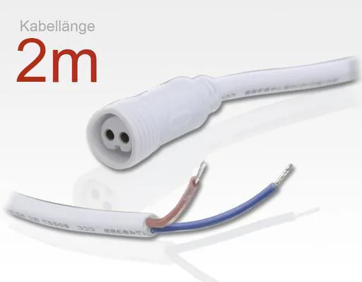 Anschlusskabel 2Polig 2m weiss  für LTWWAP* Serie / 1x Stecker Weiblich, 1x offenes Ende